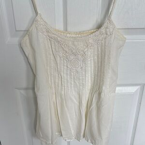Passport Cream Pleated Embellished Camisole
